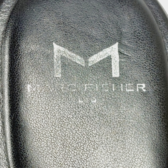 Marc Fisher Herald Black Leather Slip On Platform Wedge Sandals i815 - Picture 8 of 11